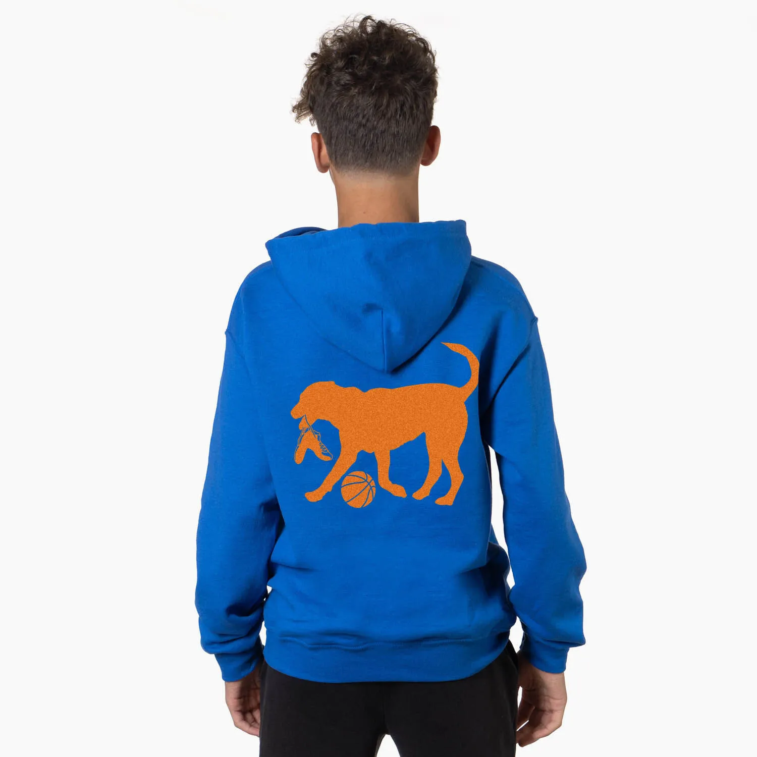 Basketball Hooded Sweatshirt - Basketball Dog (Back Design) 